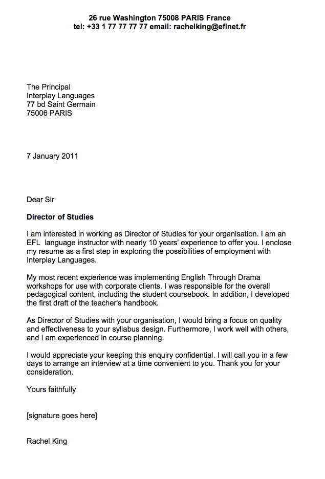 Cover Letter In English from www.englishclub.com