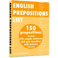 English Prepositions Listed