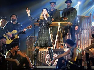 Madonna on stage in Dallas, Texas