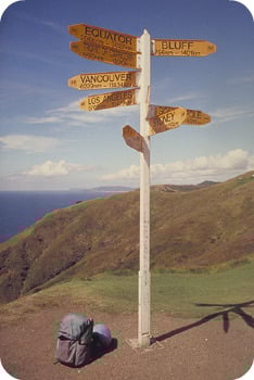 writing instructions giving directions signpost