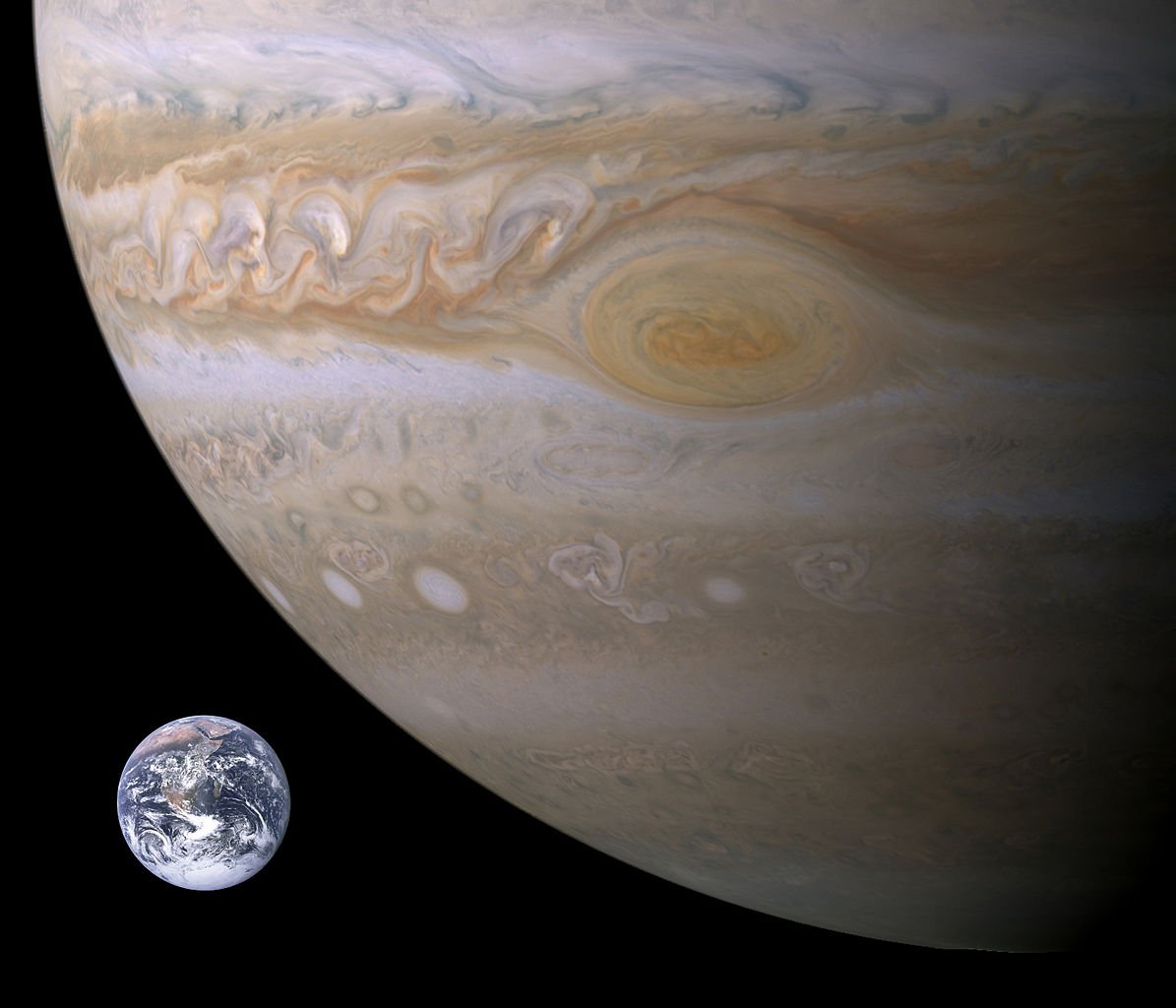 Jupiter-Earth comparison by NASA