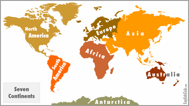 7 Continents Vocabulary Englishclub