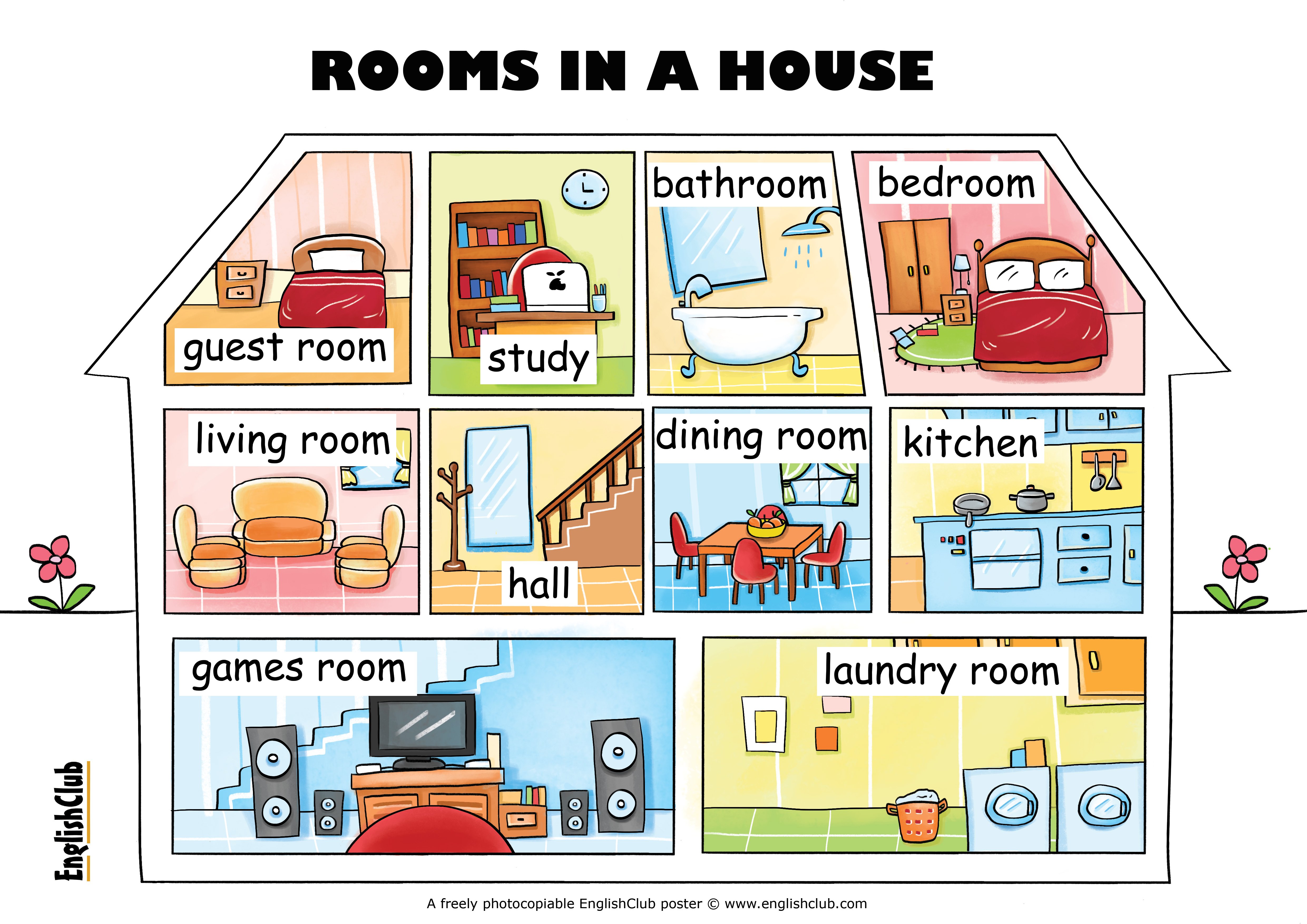 Rooms of the house vocabulary