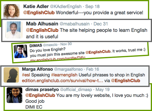 Your Comments about EnglishClub (Thank you!) 