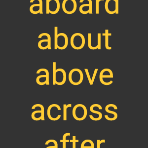 List of 70 one-word prepositions