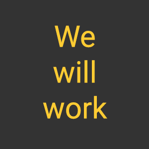 Future Simple tense: We will work