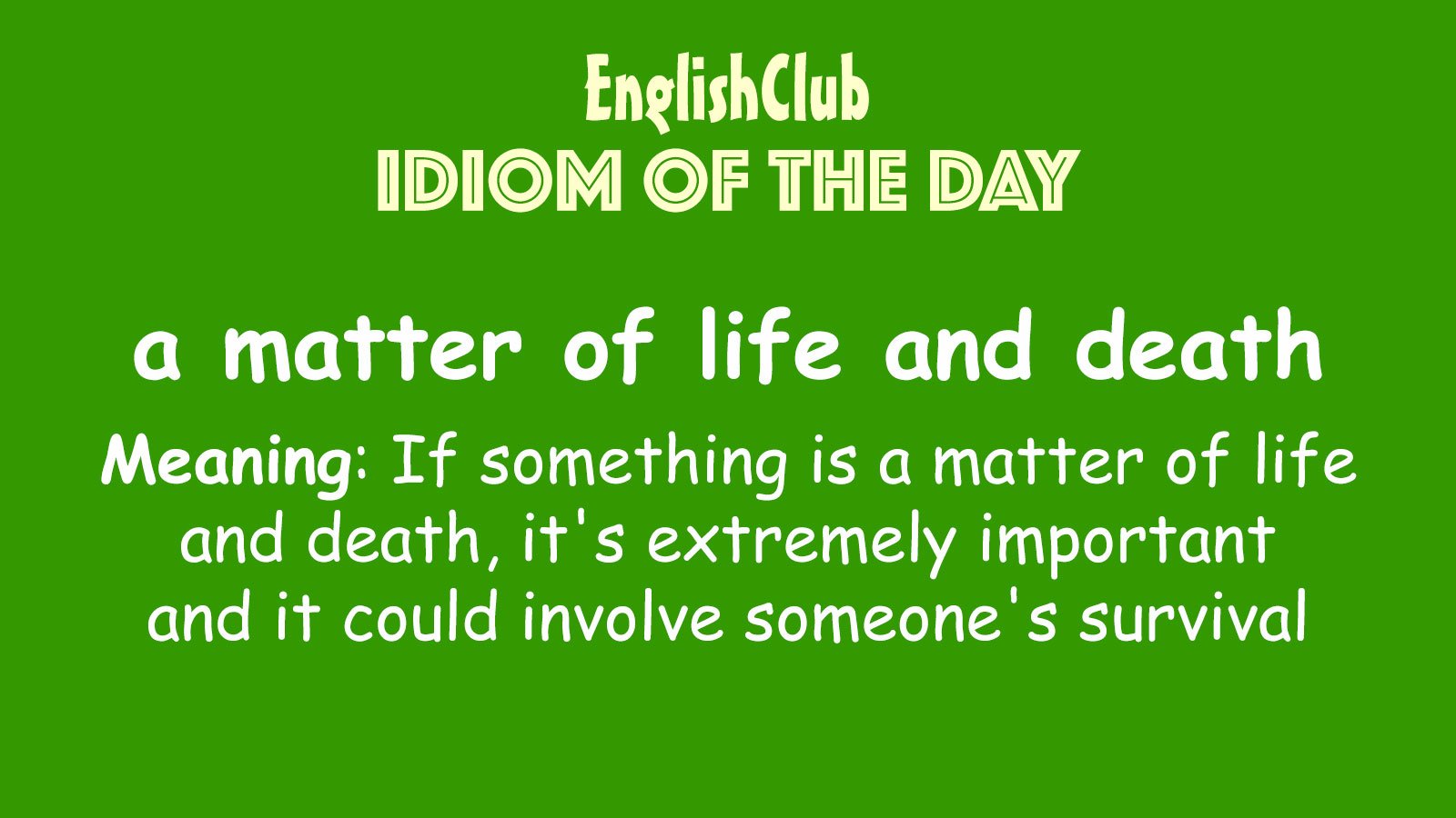 A Matter Of Life And Death Vocabulary Englishclub