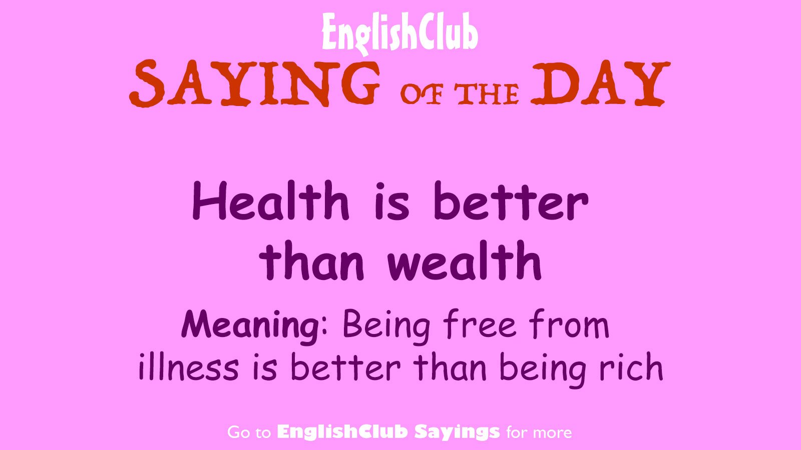 Health is better than wealth