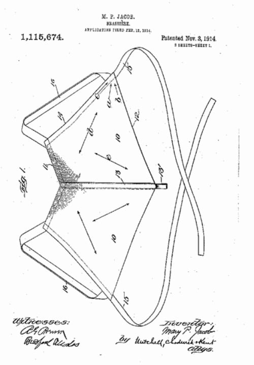 original patent of the backless brassiere