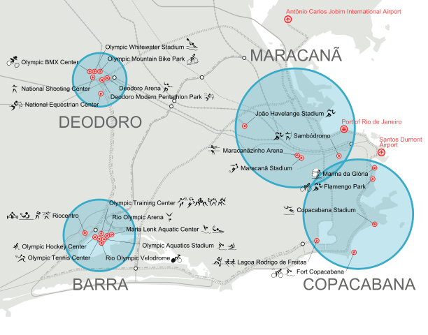 Map of 2016 Rio Olympics