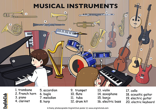 musical instruments vocabulary