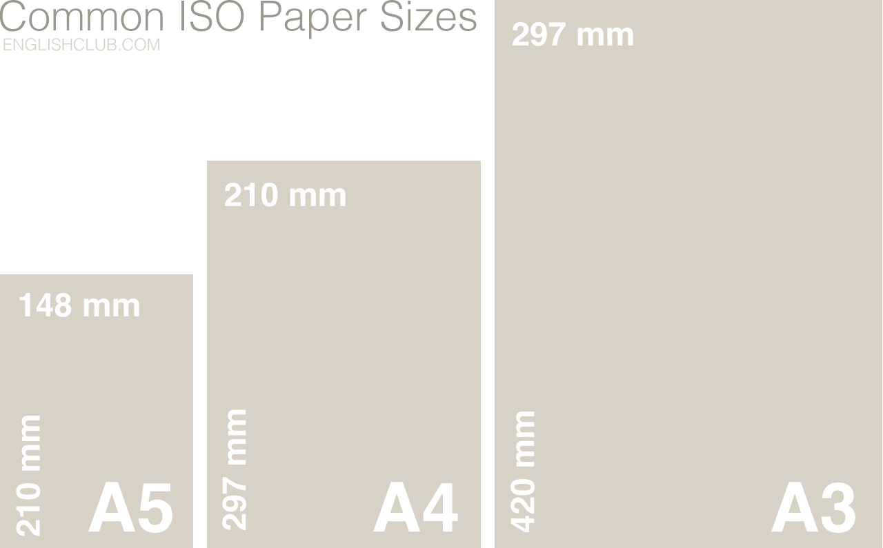 Common International Paper Sizes