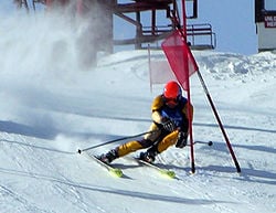 Downhill skiing
