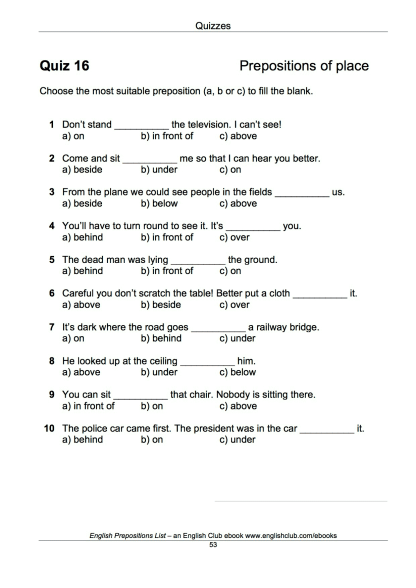 English Prepositions List - Image 7