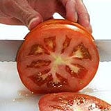 slicing a tomato